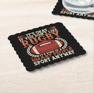 Rugby Player Kind Of A Smart People Sport Funny  Paper Coaster