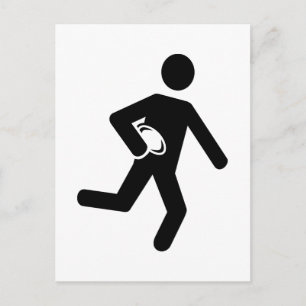 Rugby player symbol postcard