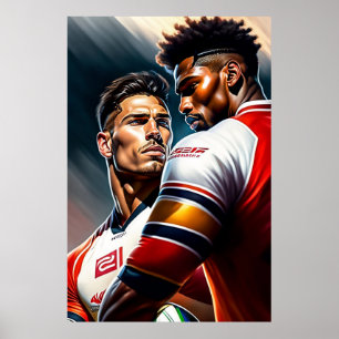 Rugby Players Art Poster