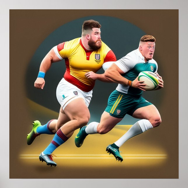 Rugby Players Art Print (Front)