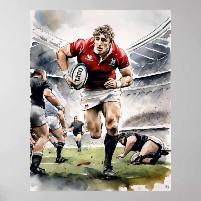 Rugby Players Art Print (Front)