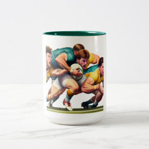 Rugby Players Two-Tone Mug