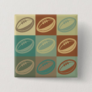Rugby Pop Art 2 Inch Square Button