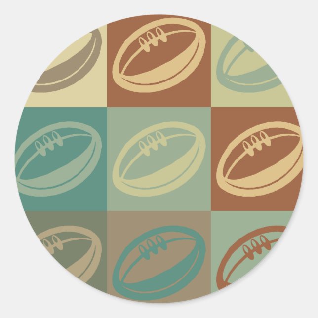 Rugby Pop Art Classic Round Sticker (Front)