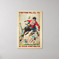 Rugby Retro Tout Va Tuer Vous Poster En Toile