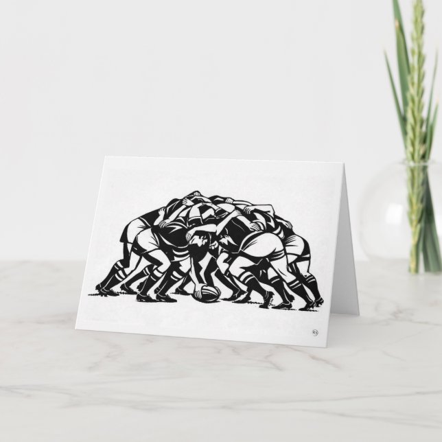 Rugby Scrum Art Card (Front)