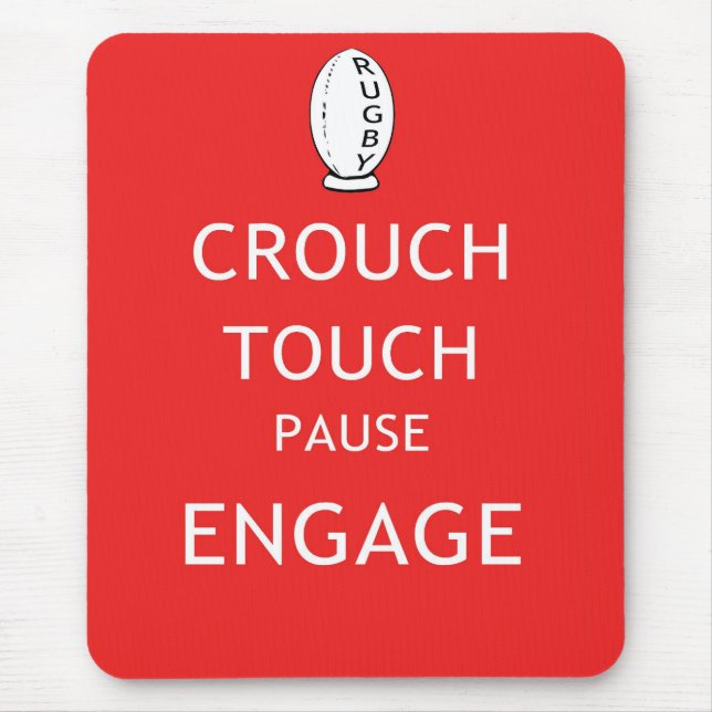 Rugby scrum instructions (old) mouse pad (Front)