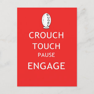 Rugby scrum instructions (old) postcard