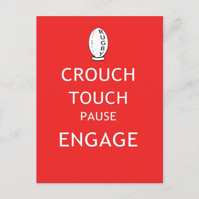 Rugby scrum instructions (old) postcard (Front)