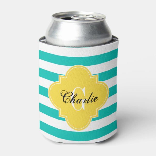 Rugby Stripe Pineapple Can Cooler (Can Front)