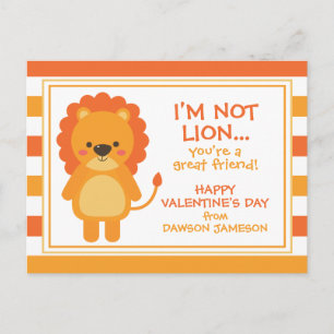 Rugby Stripes Lion Personnalisé Valentine's Cartes