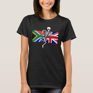 Rugby supporter SA & UK  flags & bones  T-Shirt