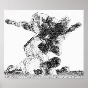 Rugby Tackle Art Print