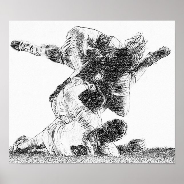 Rugby Tackle Art Print (Front)