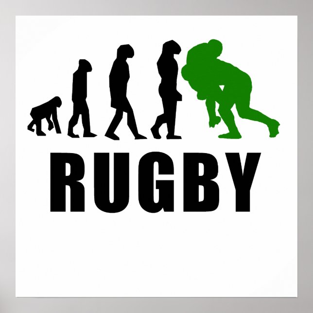 Rugby Tackle Evolution (Green) Poster (Front)