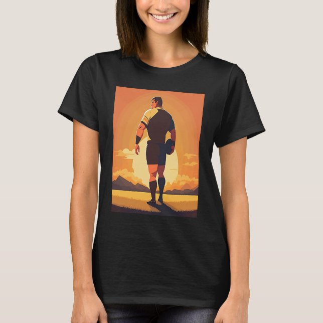 Rugby Team Captain Pop Rugby Player  3 T-Shirt (Front)