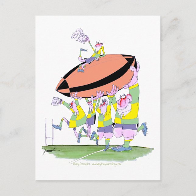rugby teamwork, tony fernandes postcard (Front)