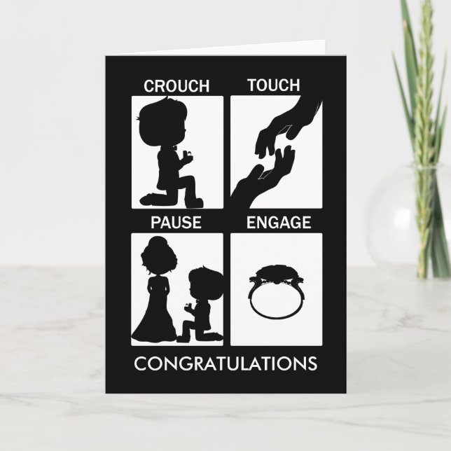 Rugby Themed Congratulations Engagement Card (Front)