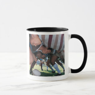 Rugby Union Players in a Scrum Mug