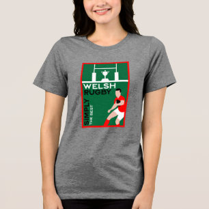 Rugby Wales Fan Art Tri-Blend Shirt