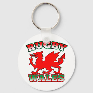 Rugby Wales Flag Dragon Keychain