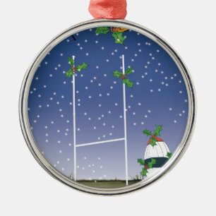 rugby xmas metal ornament