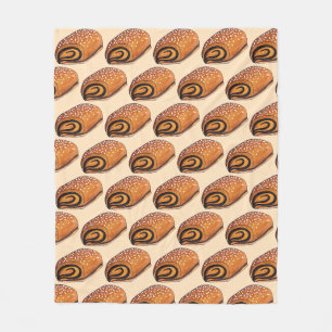 Rugelach Jewish Polish Crescent Roll Pastry Food Fleece Blanket