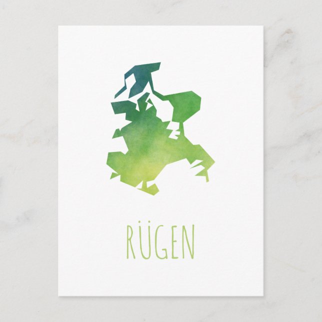 Rügen Map Postcard (Front)