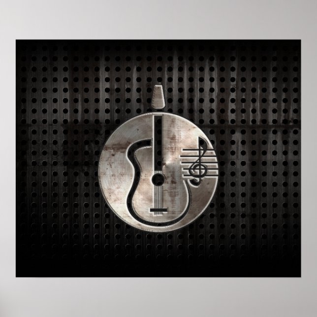 Rugged Acoustic Guitar Poster (Front)