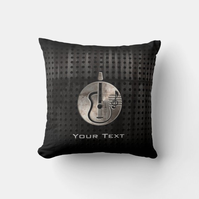 Rugged Acoustic Guitar Throw Pillow (Front)