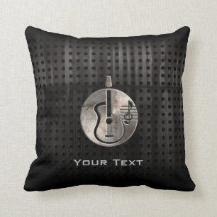 Rugged Acoustic Guitar Throw Pillow