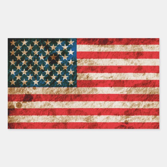 Rugged American Flag Sticker (Front)