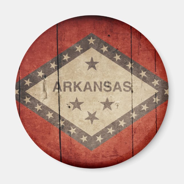 Rugged Arkansas Flag Magnet (Front)