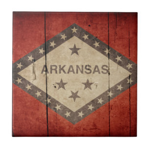 Rugged Arkansas Flag Tile
