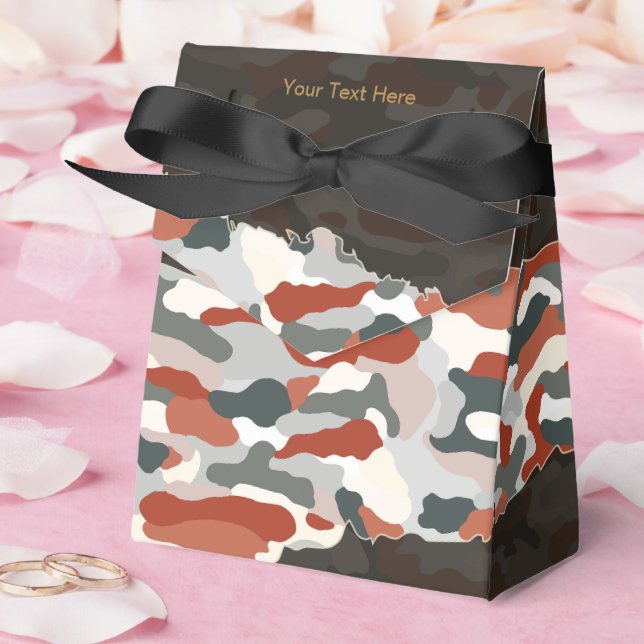 Rugged Autumn Camouflage Personalized Favour Boxes (Wedding)