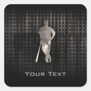 Rugged Baseball Square Sticker