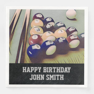 Rugged Billiards Men's Birthday Napkins