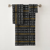Rugged Black African Pattern With Yellow