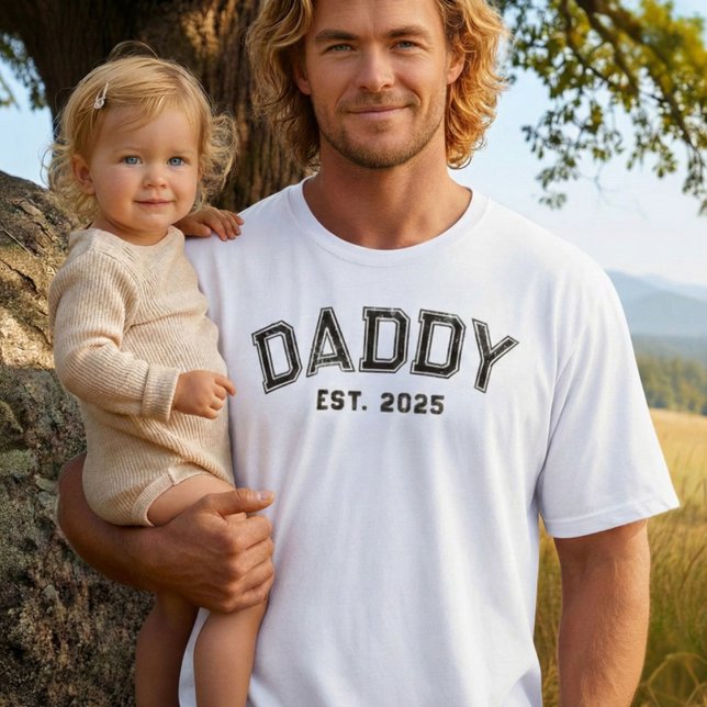 Rugged Black Bold Name Year Dad Established T-Shirt (Creator Uploaded)