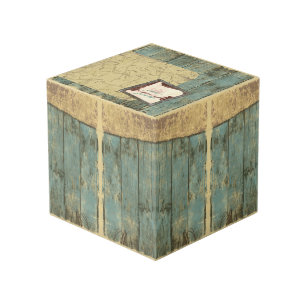 Rugged Blue Planks Photo Cube Paper Weight