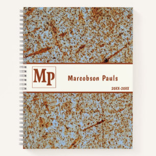 Rugged Brown Weathered Grunge Metal Notebook
