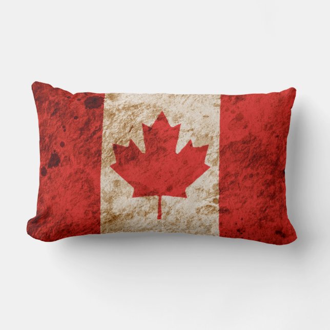 Rugged Canadian Flag Lumbar Pillow (Front)