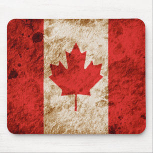 Rugged Canadian Flag Mouse Pad