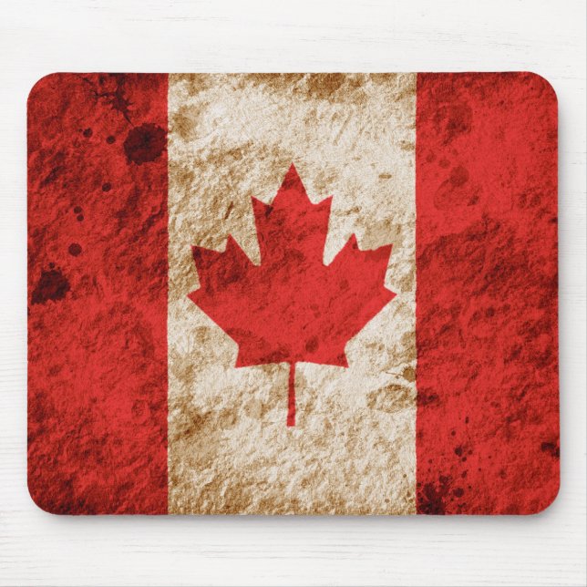 Rugged Canadian Flag Mouse Pad (Front)