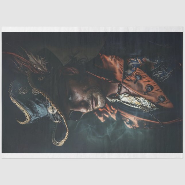 Rugged Captain Charisma Pirate Decoupage  Tissue Paper (Front)