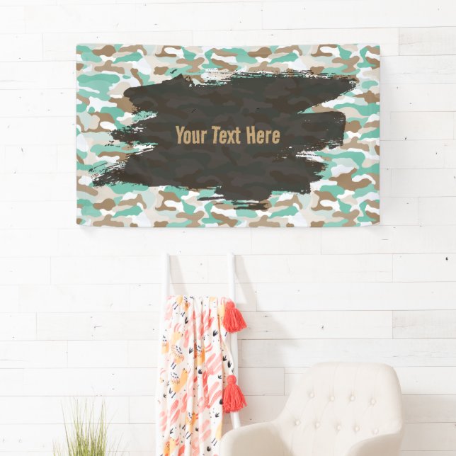 Rugged Coastal Camouflage Personalized Banner (Insitu)