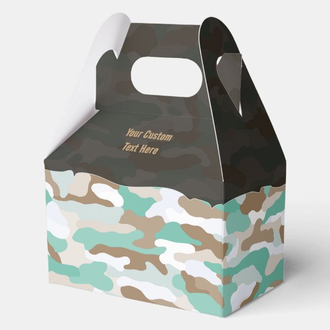 Rugged Coastal Camouflage Personalized Favour Boxe Favor Box (Back)