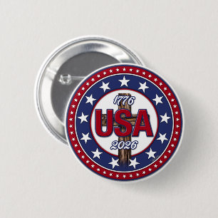Rugged Cross USA 1776-2026 2 Inch Round Button