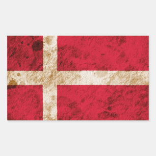 Rugged Danish Flag Sticker