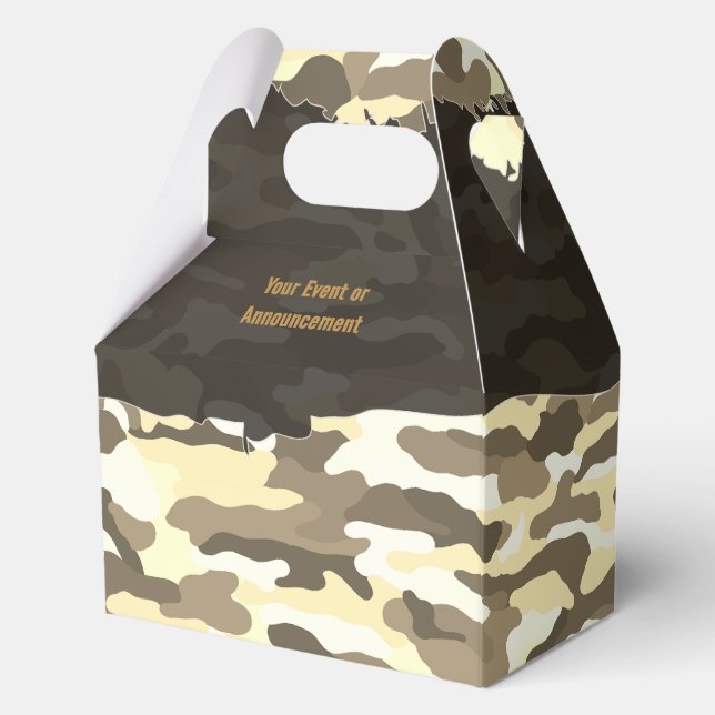 Rugged Desert Camouflage Personalized Favour Boxes (Front)